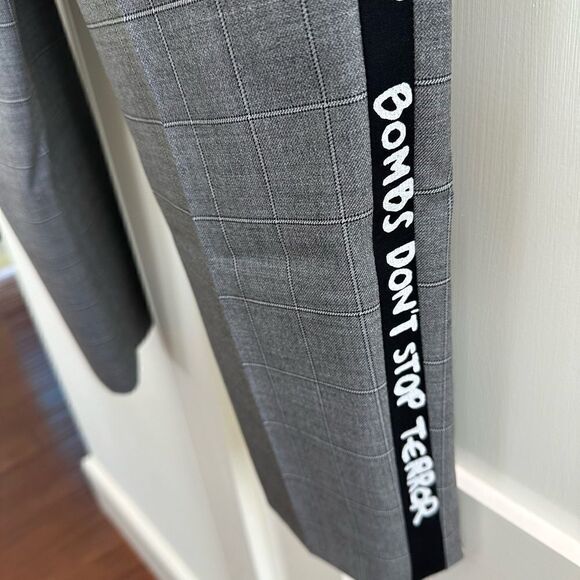 Each Other gray dress pants with writing down the side of the leg in size large - Picture 10 of 15